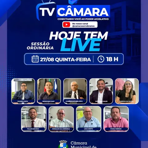 🔴 HOJE TEM SESSÃO ORDINÁRIA!