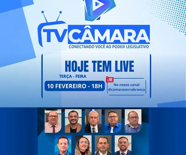 Câmara de Serra Branca transmite Sessão Ordinária ao vivo nesta quinta