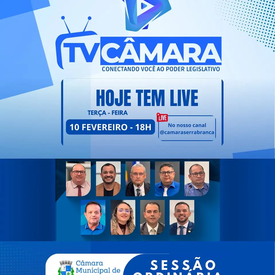 Câmara de Serra Branca transmite Sessão Ordinária ao vivo nesta sexta
