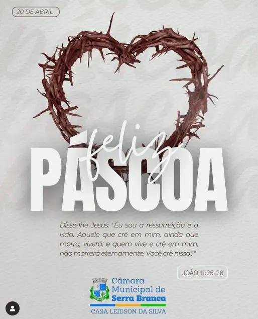 Câmara Municipal de Serra Branca deseja a todos uma Feliz Páscoa!