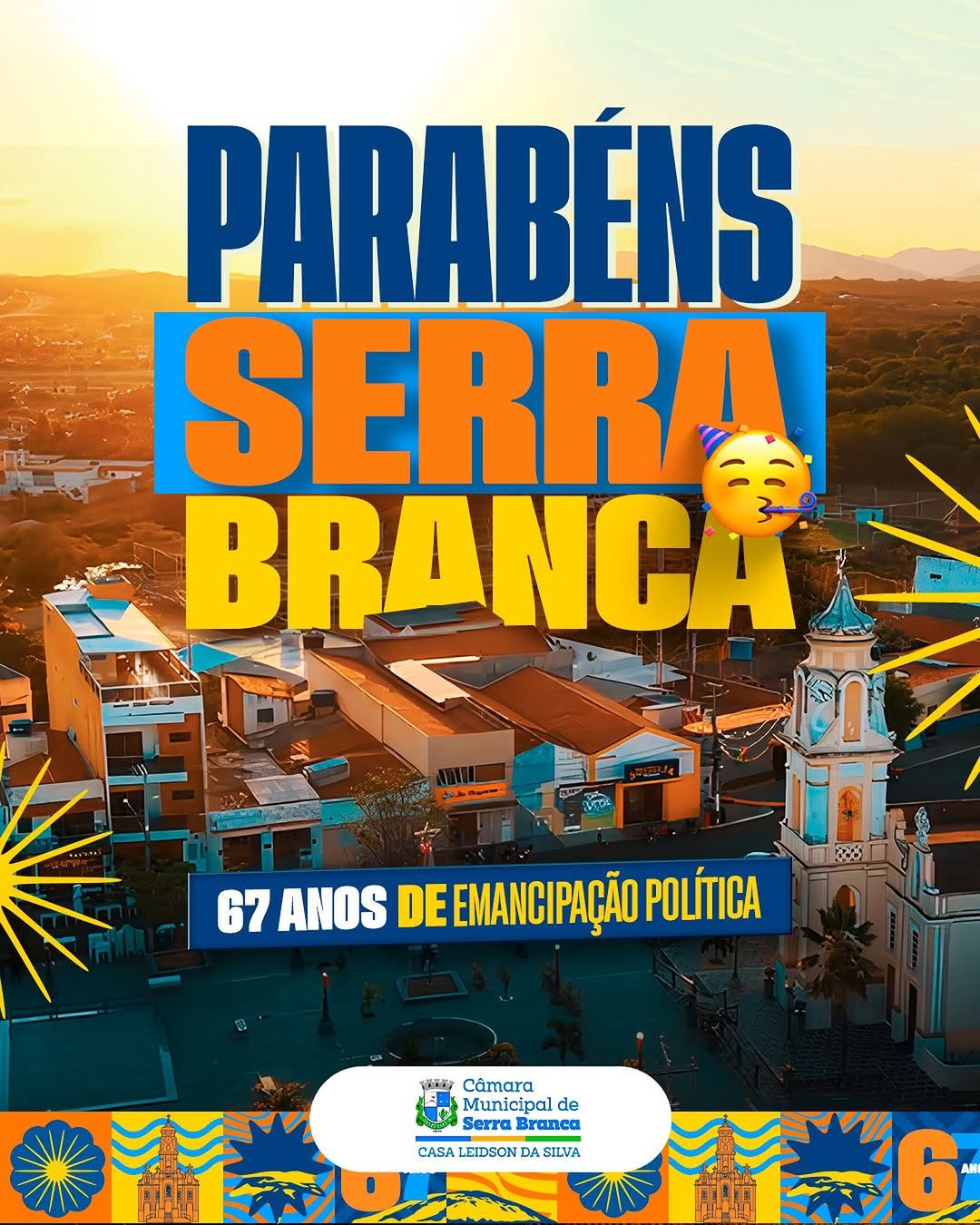 Serra Branca celebra 67 anos de história, conquistas e orgulho do nosso povo! 💙✨