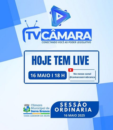 É HOJE! Sessão Ordinária na Casa Leidson da Silva