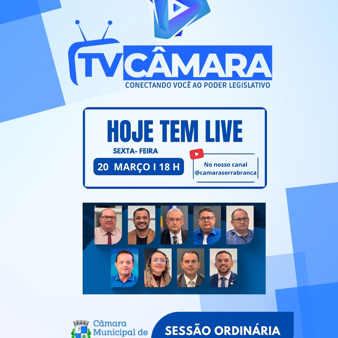 Serra Branca: Câmara transmite Sessão Ordinária ao vivo nesta quarta (20)